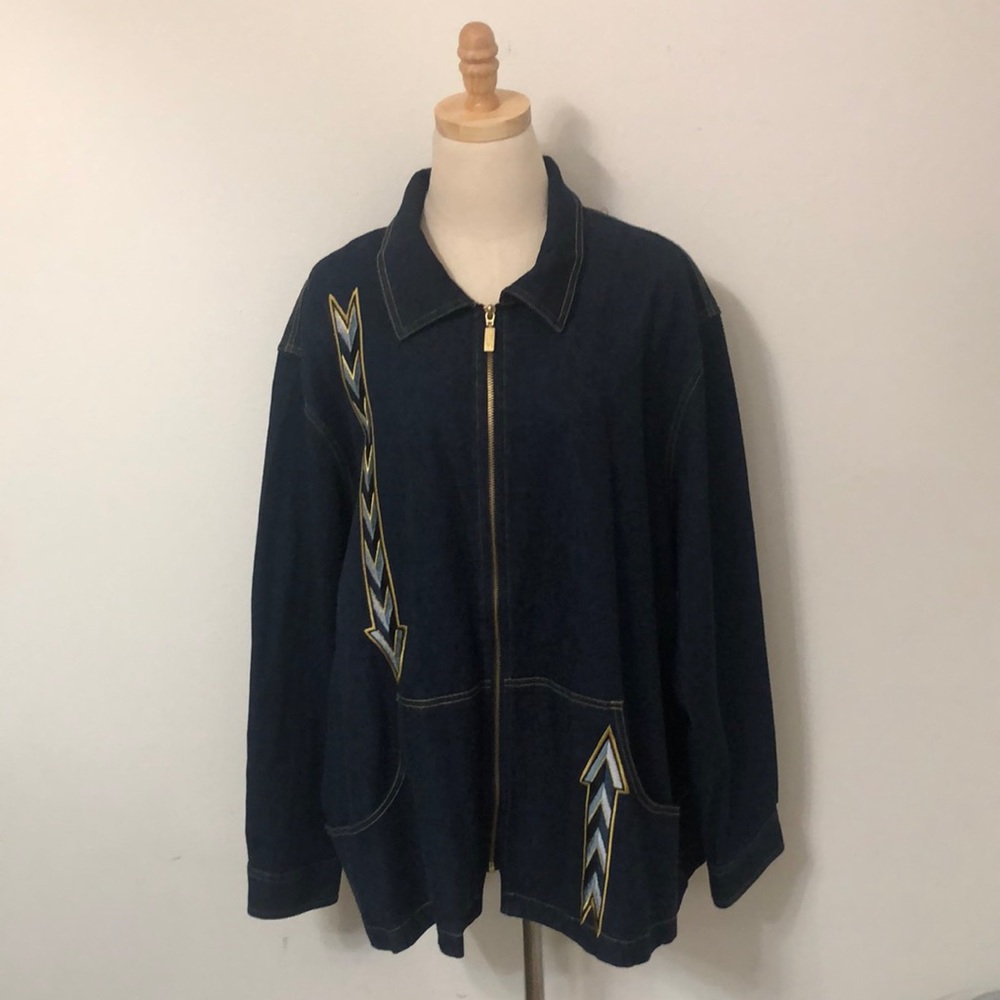 Vintage denim jacket Bob Mackie Wearable Art